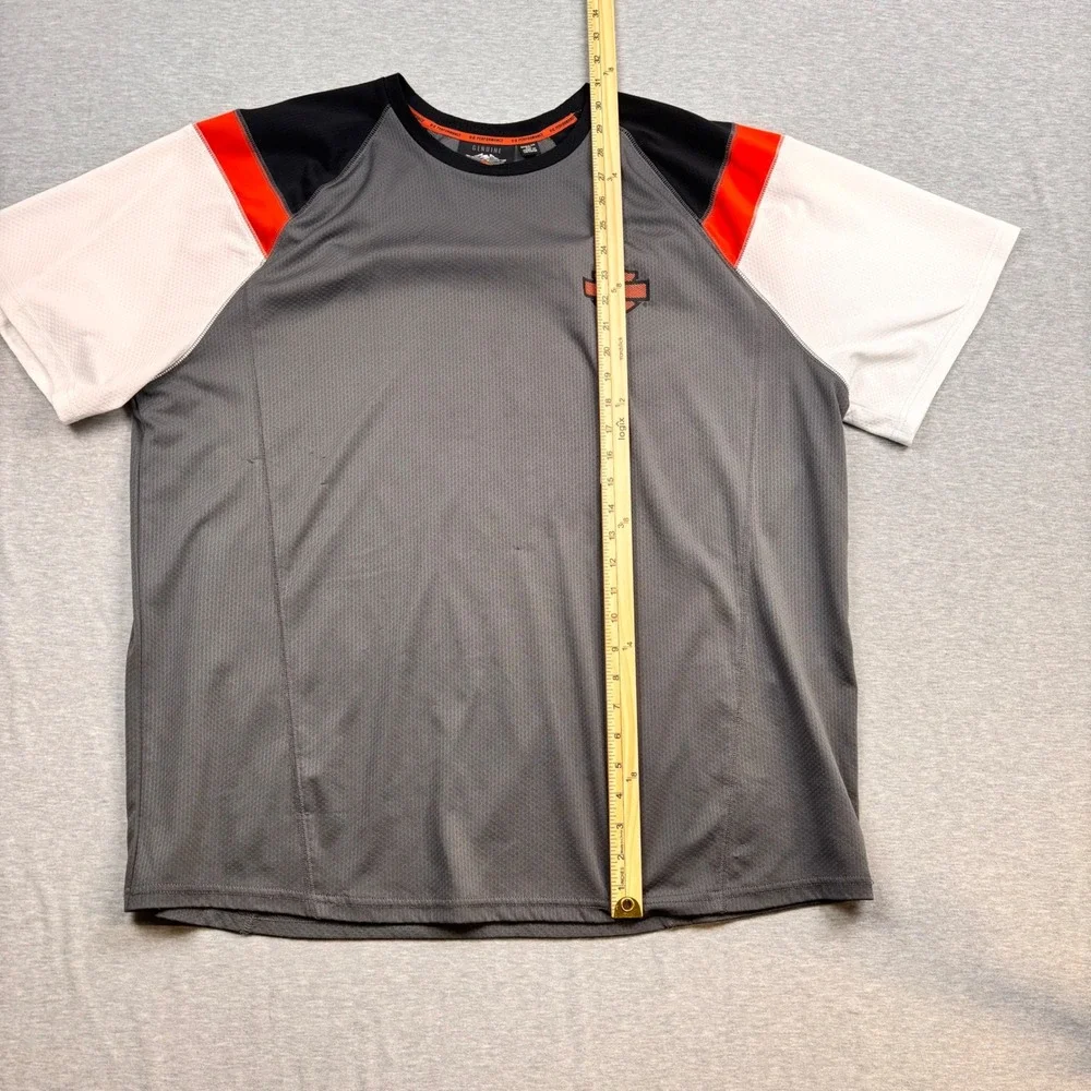 Harley-Davidson HD Performance Shirt Mens 2XL Grey Colorblock Willie G Skull Tee